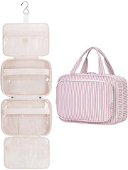 Organizzatore per Bagno per Donne Toletta Appeso Organizzatore Cosmetico Grande Toletta per Donne Ragazze (Strisce Rosa Scuro (Grande))