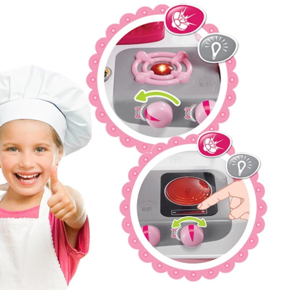 Trade Shop - Cucina Per Bambine Giocattolo 31 Accessori Con Stoviglie Luci Suoni Altezza 70cm -