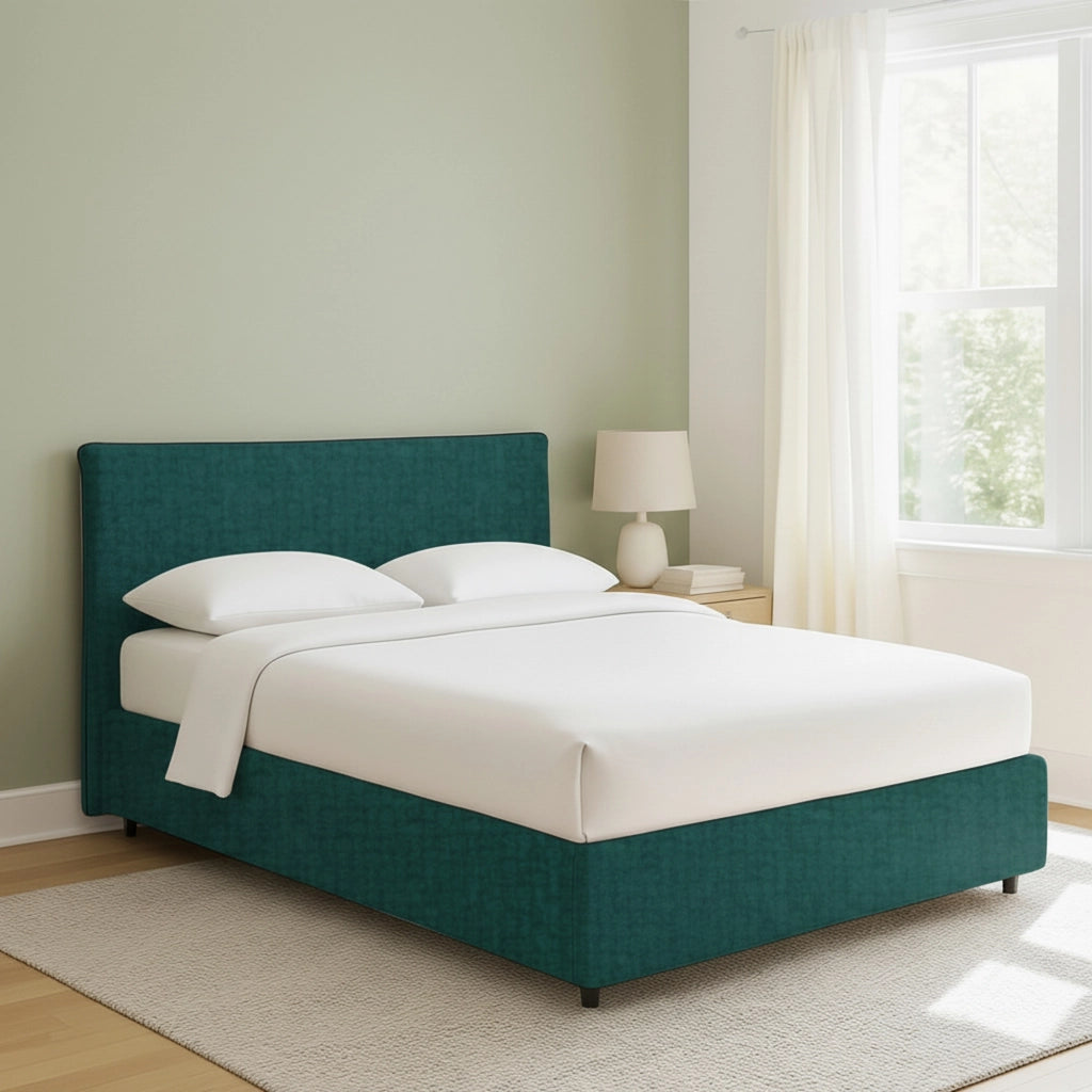 Altrincham, Letto Piazza e Mezza Sfoderabile Made in Italy, Verde Petrolio