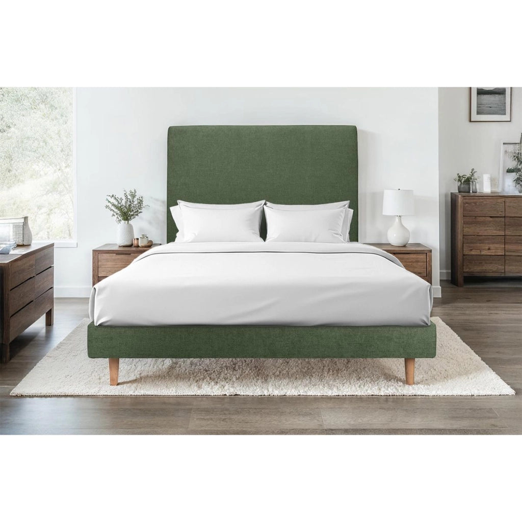 Letto 135x190 cm con testata imbottita - Tessuto Tela opaca