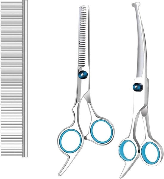 Scaletta per animali con punte di sicurezza circolari - Set di trimmer in titanio per cani e gatti (set da 3)