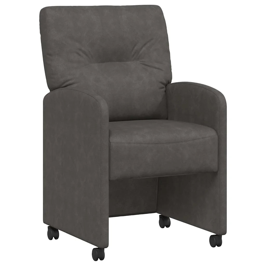 Sedie da Pranzo con Ruote con ruote 2 pcs Nero 57 x 67 x 95 cm 42017839