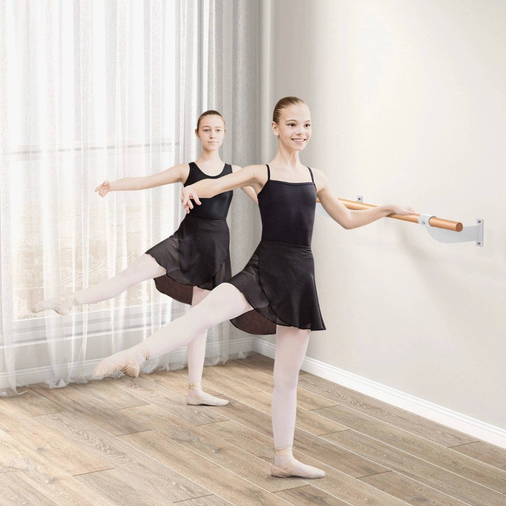 Barra per balletto singola a parete da 120 cm-Attrezzatura per balletto yoga stretching per casa palestra Bianco