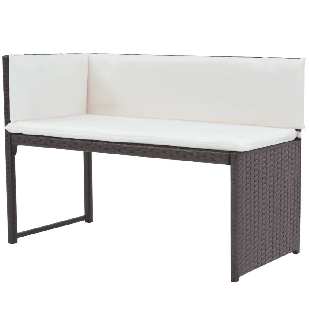 Set da Giardino 5 pz Pieghevole in Acciaio e Polyrattan Marrone cod mxl 36158