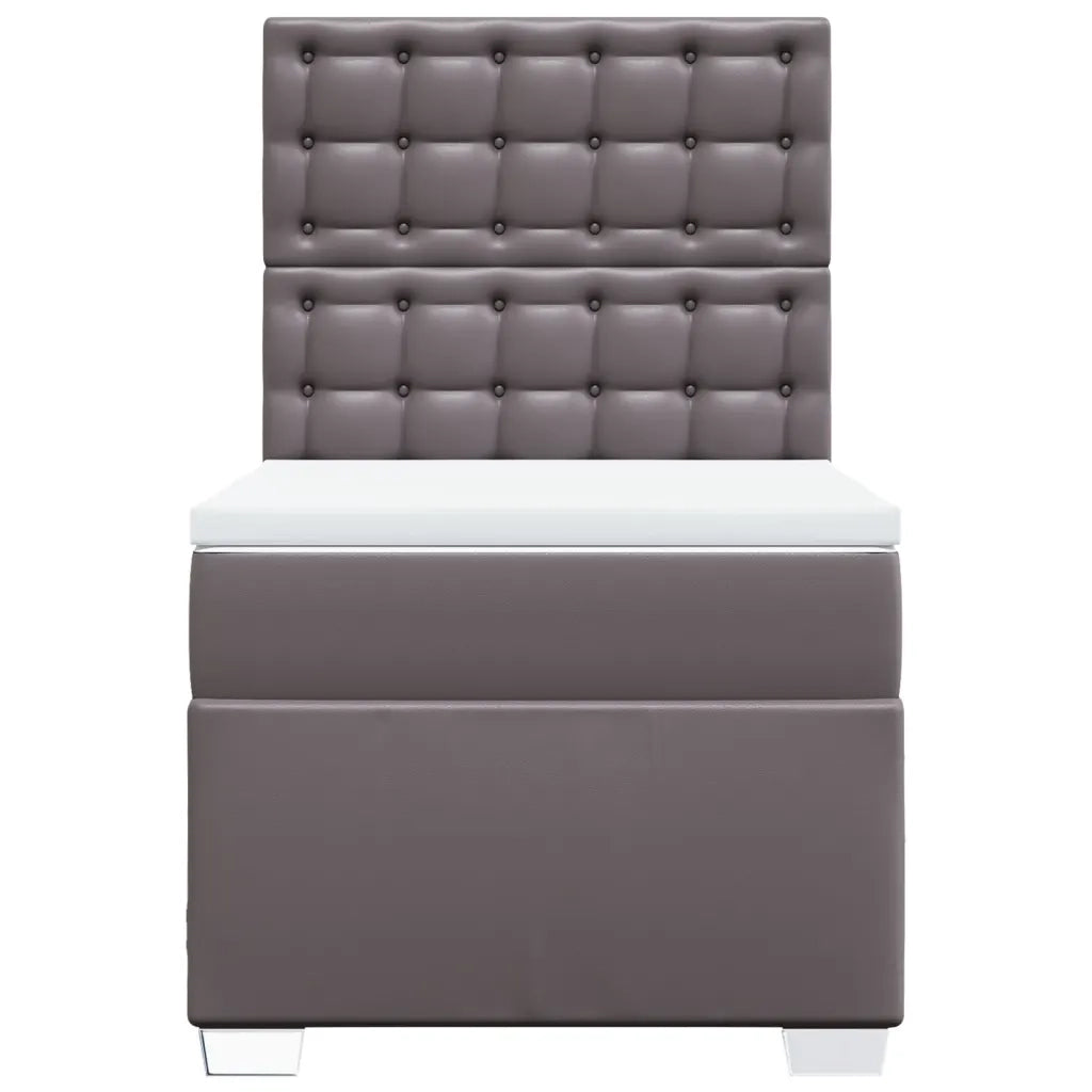 Giroletto a Molle con Materasso Grigio 100x200 cm in Similpelle 3293010