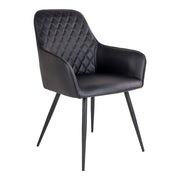 Set di 2 Sedie Harbo 4, Nero, Similpelle, 65x57x87 cm