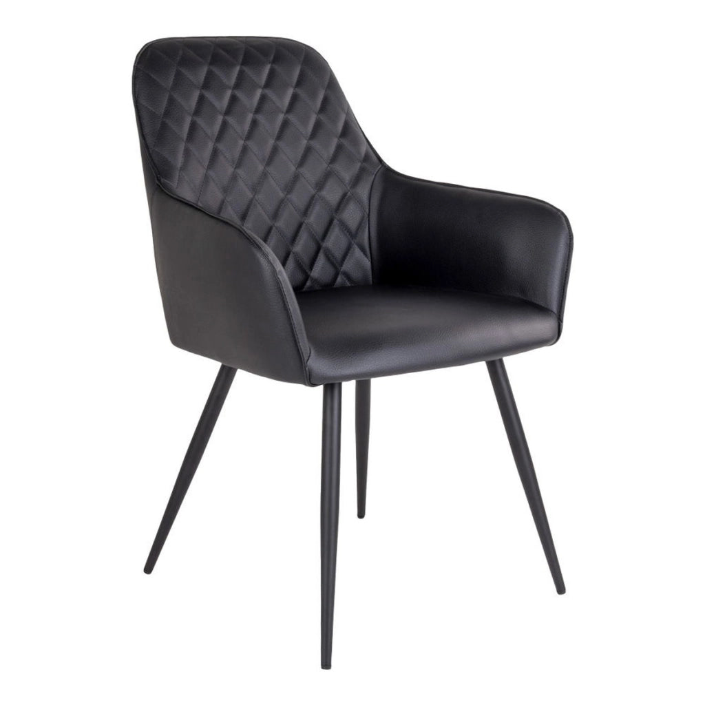 Set di 2 Sedie Harbo 4, Nero, Similpelle, 65x57x87 cm