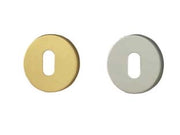 BOCCHETTE PER SERRATURE PATENT IN OTTONE- - ø mm.45 foro normale, in ottone cromato satinato - 2 pezzi