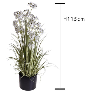 Pianta Artificiale allium Altezza 115 cm Bianco