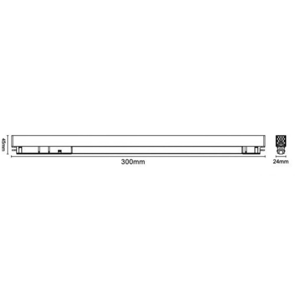 Trade Shop - Faretto Barra Led 18w Magnetico Per Binario Monofase 48v Luce 4000k 3000k Fr-18w - -bianco Caldo      -