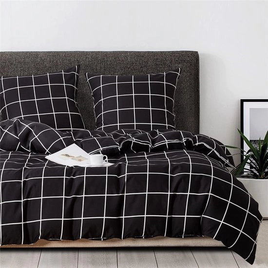 Set di coperte geometriche moderne, coperta da letto a slancio con chiusura a zip