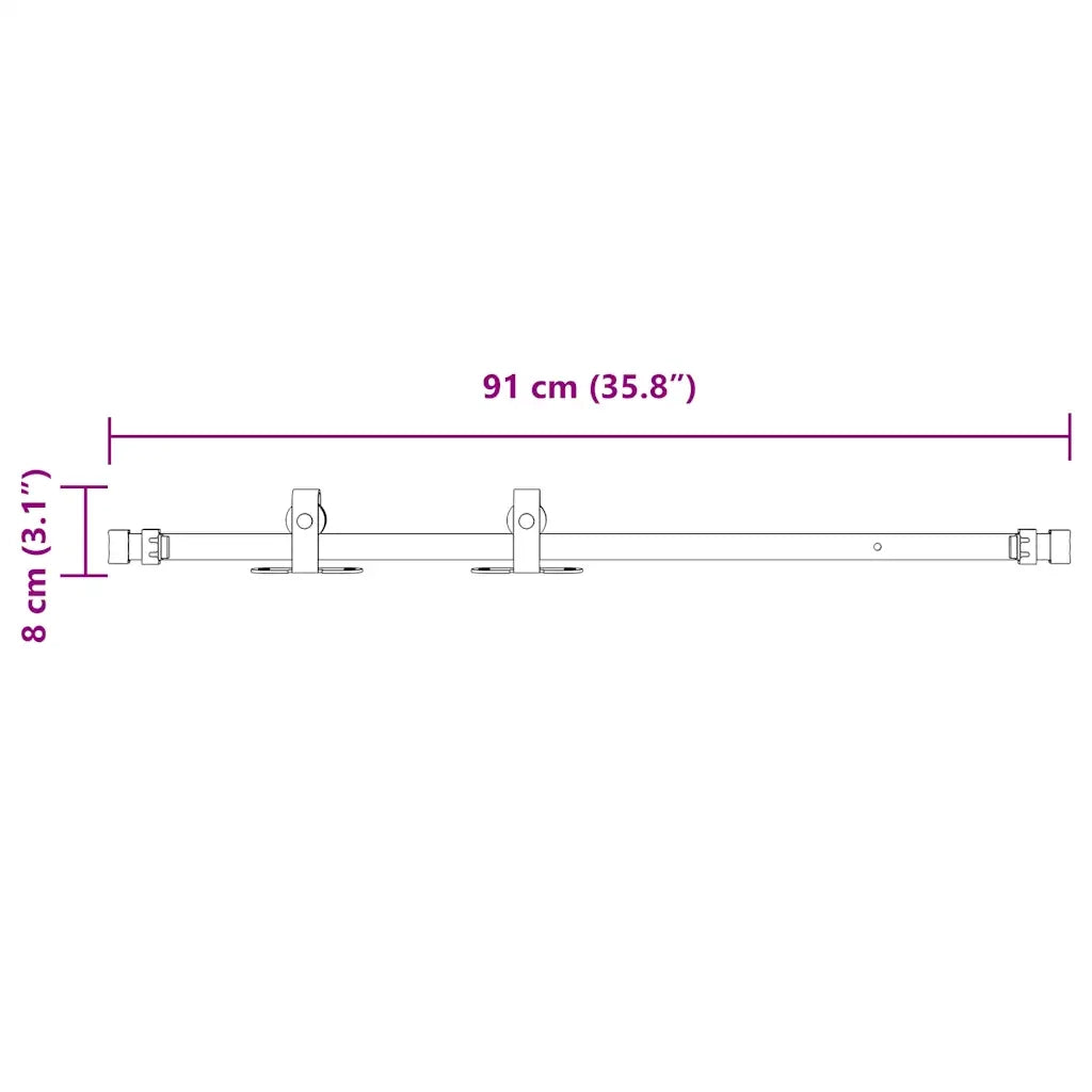 Kit Anta Scorrevole per Armadio 91 cm in Acciaio al Carbonio 4009672
