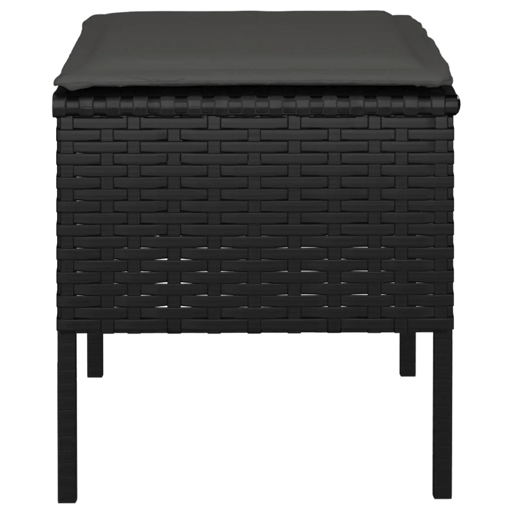 Poggiapiedi da Giardino con Cuscini 4 pz Nero in Polyrattan CFW3677143