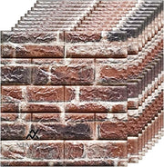 Pacco da 10 pannelli per parete 3D con effetto pietra naturale, autoadesivi, dimensioni 35 x 38,5 cm, stile mattonella, per soggiorno, camera da letto, bagno.