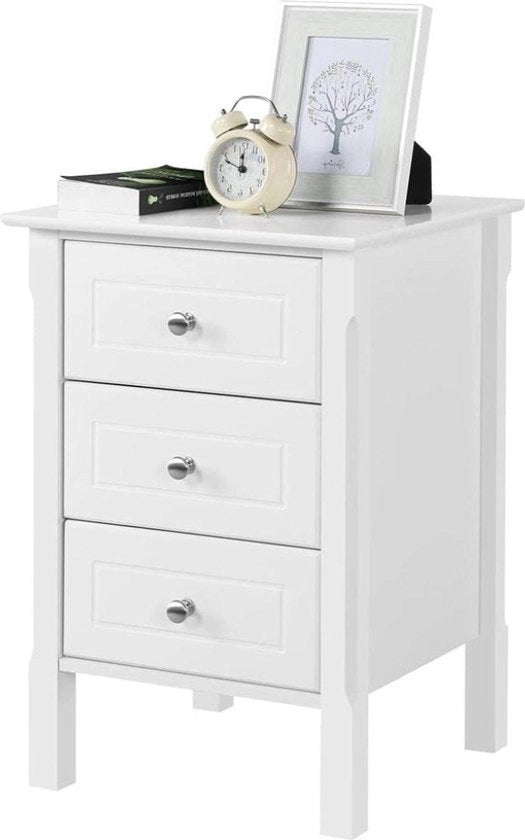 Nachtkastello per letto a box spring - bianco - tavolino da notte - 3 ante - altezza 60 cm
