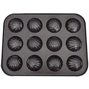 Trade Shop - Stampo Teglia Vassoio Antiaderente 12 Muffin Cupcake Dolci Conchiglie -
