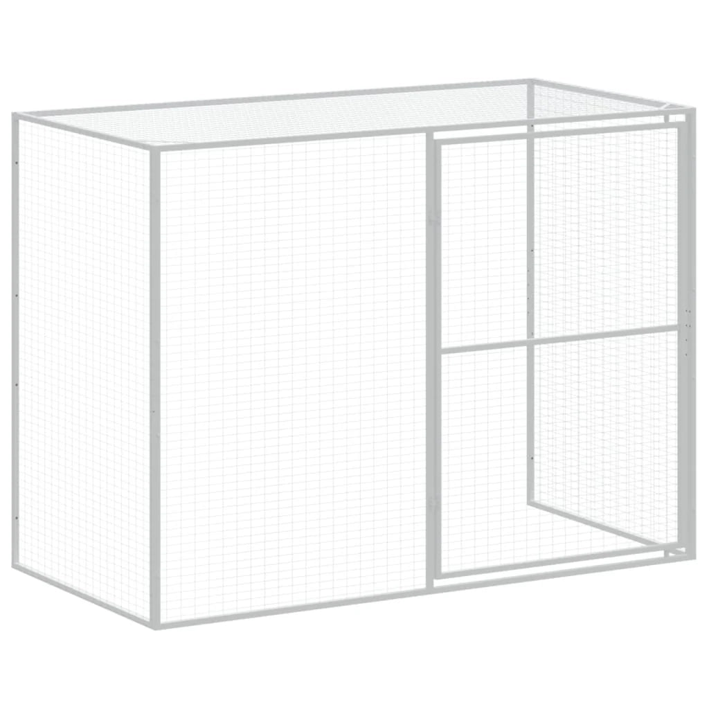 Cuccia per cani con recinto chiaro 214 x 253 x 181 cm grigio 02_0043505