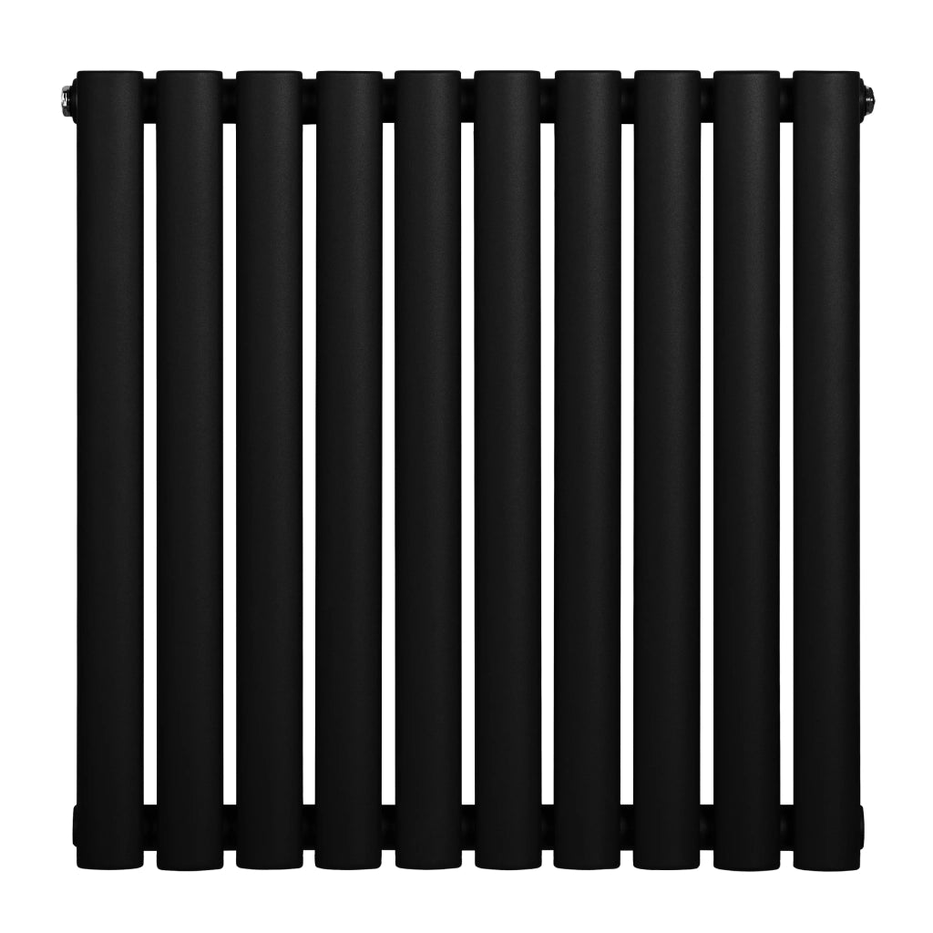 Radiatore Orizzontale Design Ovale Colonna Singola Nero 600x600 mm