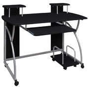 Scrivania per computer postazione di lavoro mobile per computer studio per computer 110 x 52 x 88,5 cm legno ingegnerizzato nero 02_0023743