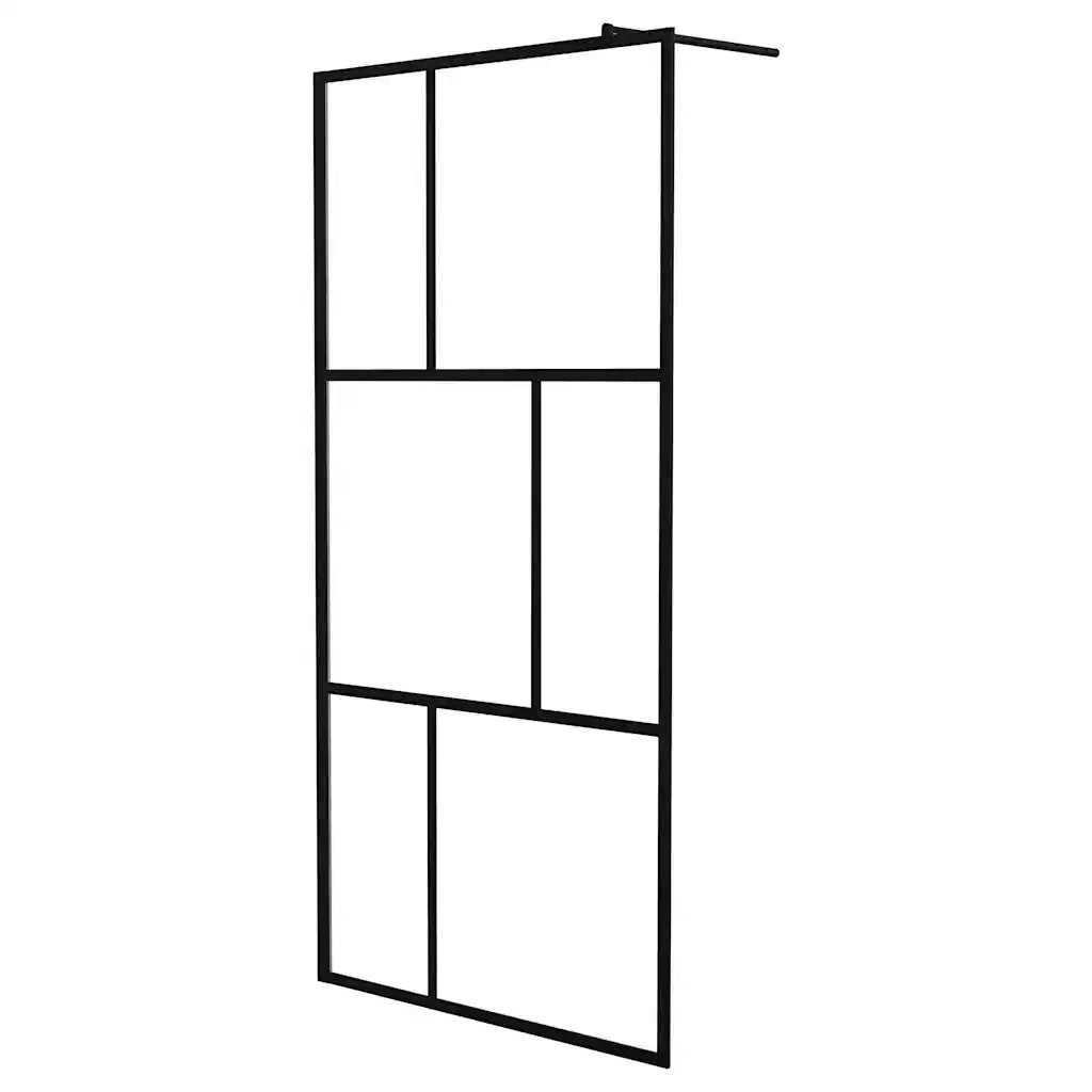 Parete per Doccia Walk-in in Vetro Temperato Nera 100x195 cm CFW7113519