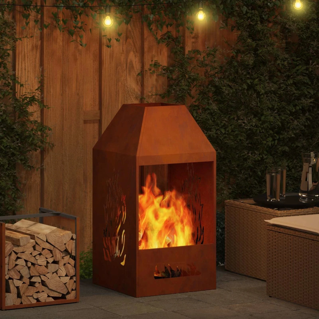 Focolare Marrone 50 x 50 x 100 cm Acciaio CorTen CFW2110022