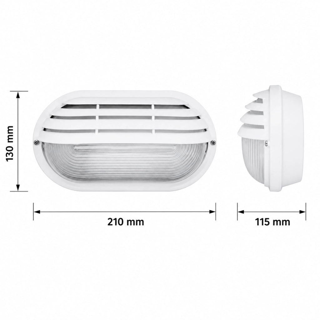 Applique Ovale Palpebra Colore Bianco E27 IP44 210x130x115h