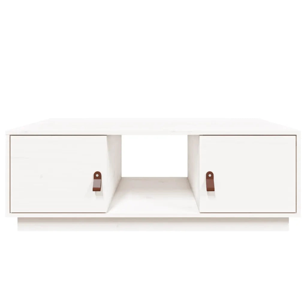 Tavolino da Salotto Bianco 100x50x35 cm Legno Massello di Pino cod mxl 27586