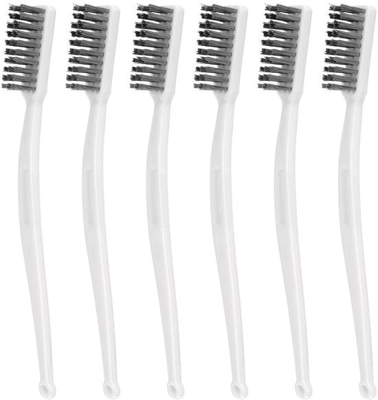 Set di Spazzole a Filo per Mano - 6 Pezzi - Spazzole a Filo Corti - Spazzole in Acciaio - Spazzole per Mano - Rimozione Ruggine - 17,2 cm - Spazzola a Filo