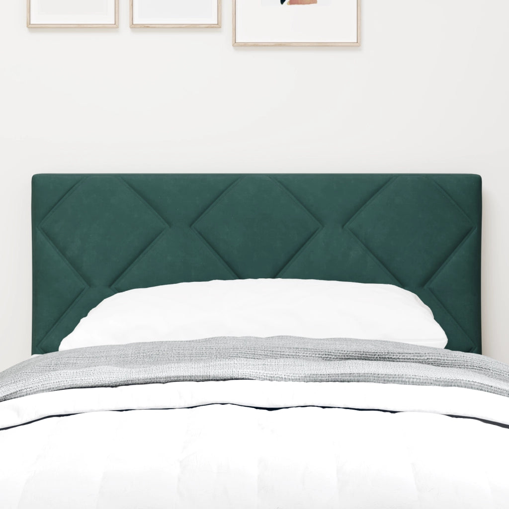 Testiera  Design a Blocchi di Diamante Verde Scuro 80 cm in Velluto