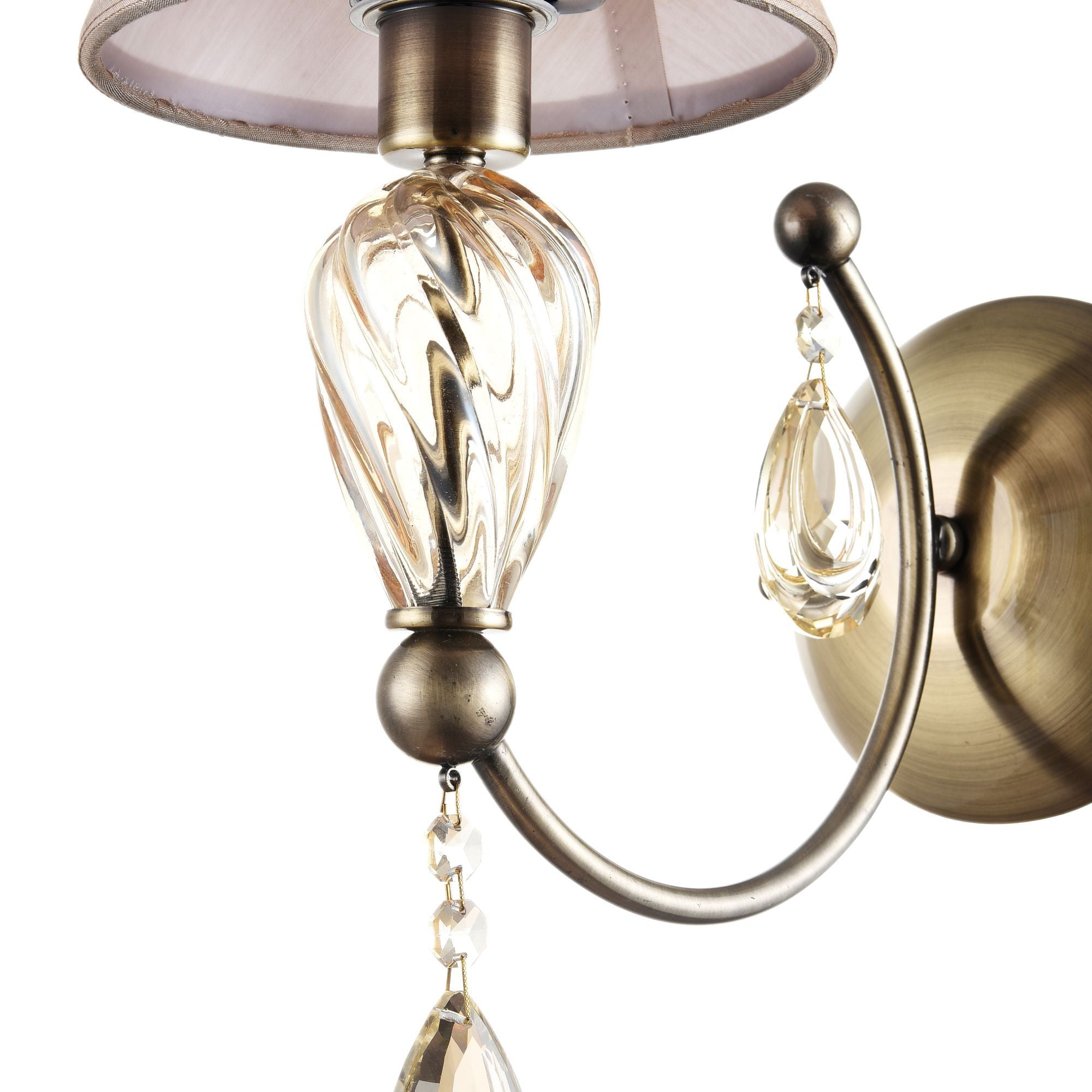 Lampada da parete Royal Classic in Metallo e Vetro Murano Bronzo