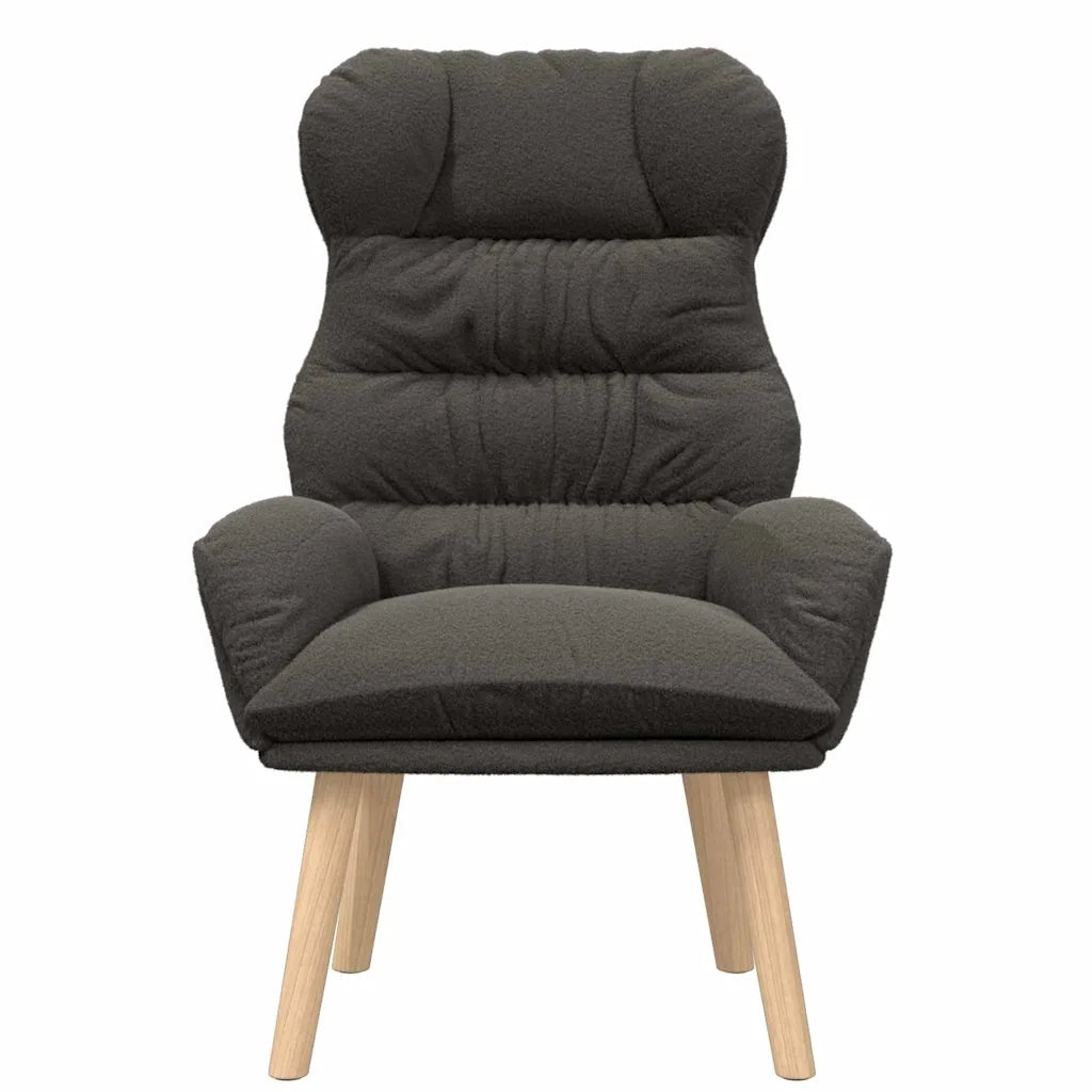 Poltrona | Sedia Relax Grigio scuro 69 x 74 x 93 cm Tessuto Sherpa