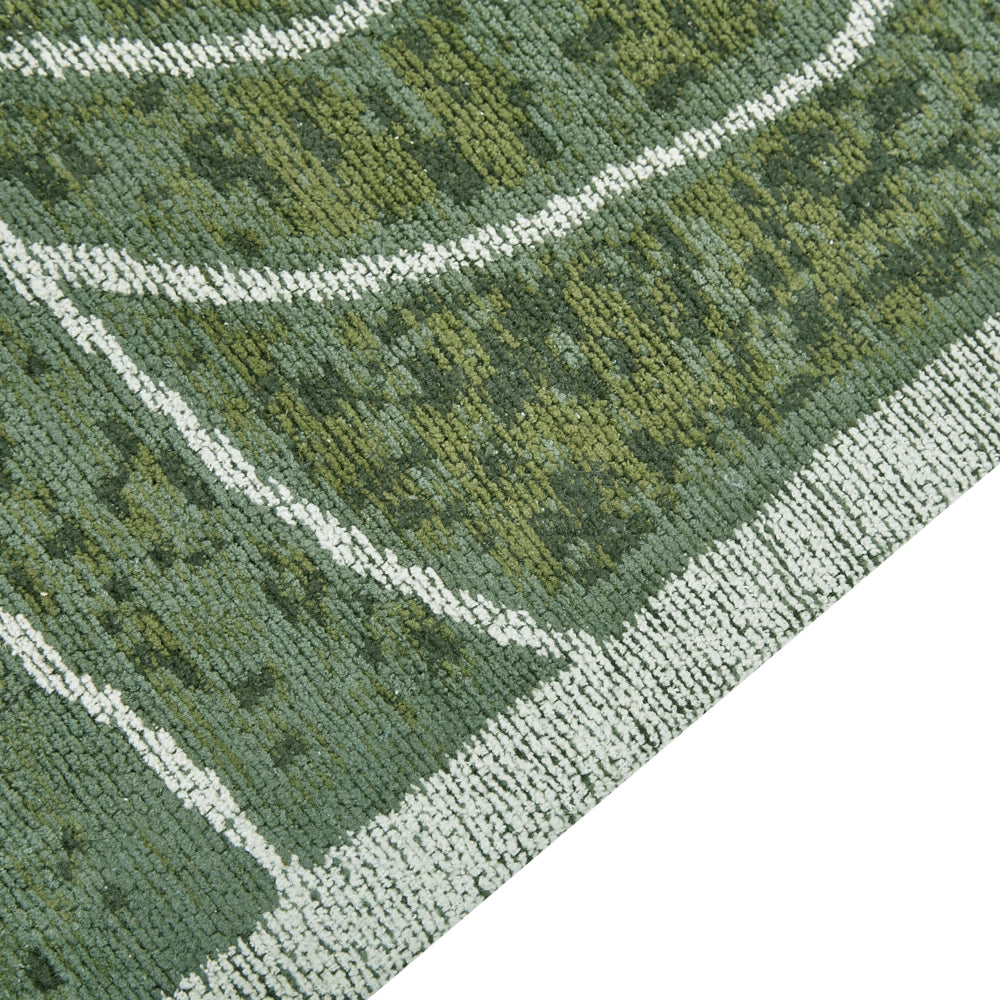 Tappeto verde 200 x 300 cm Boho Moderno Motivo a Foglie