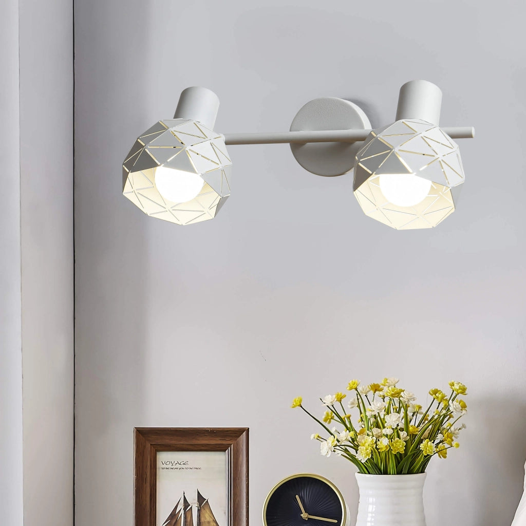 Faretto Reus 2 luci orientabile E14 bianco Light Prestige
