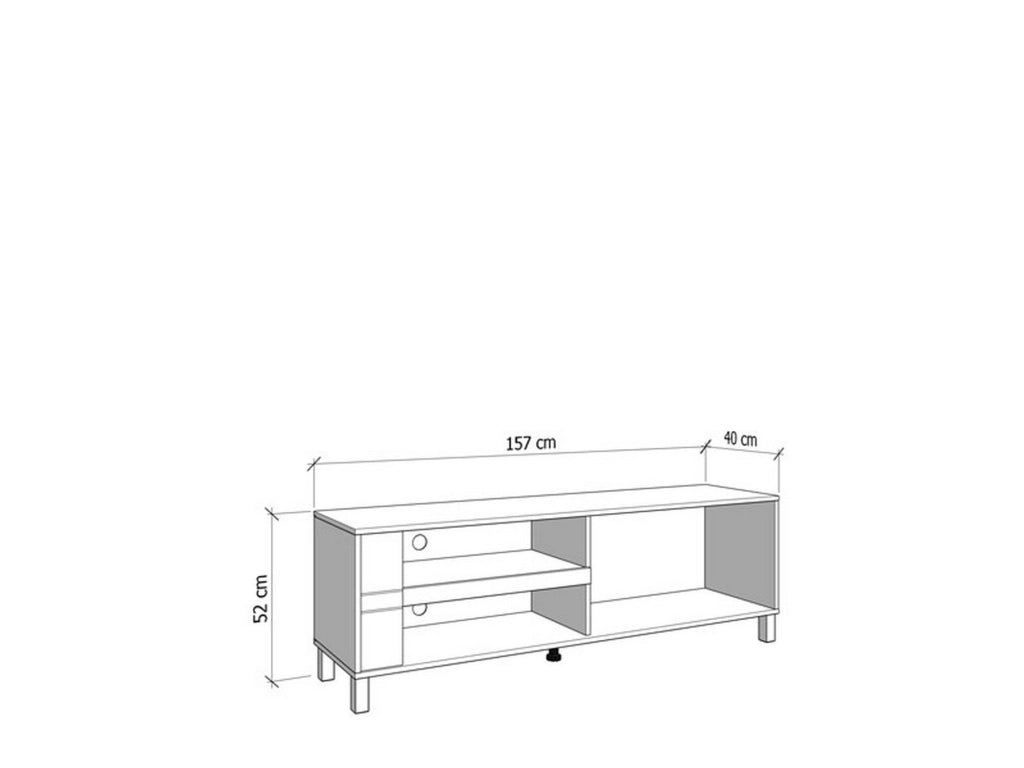 Magliolo, Mobile Porta tv 2 Ripiani, 157x40x52h cm Beige