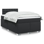 Giroletto a Molle con Materasso Nero 120x190 cm in Similpelle