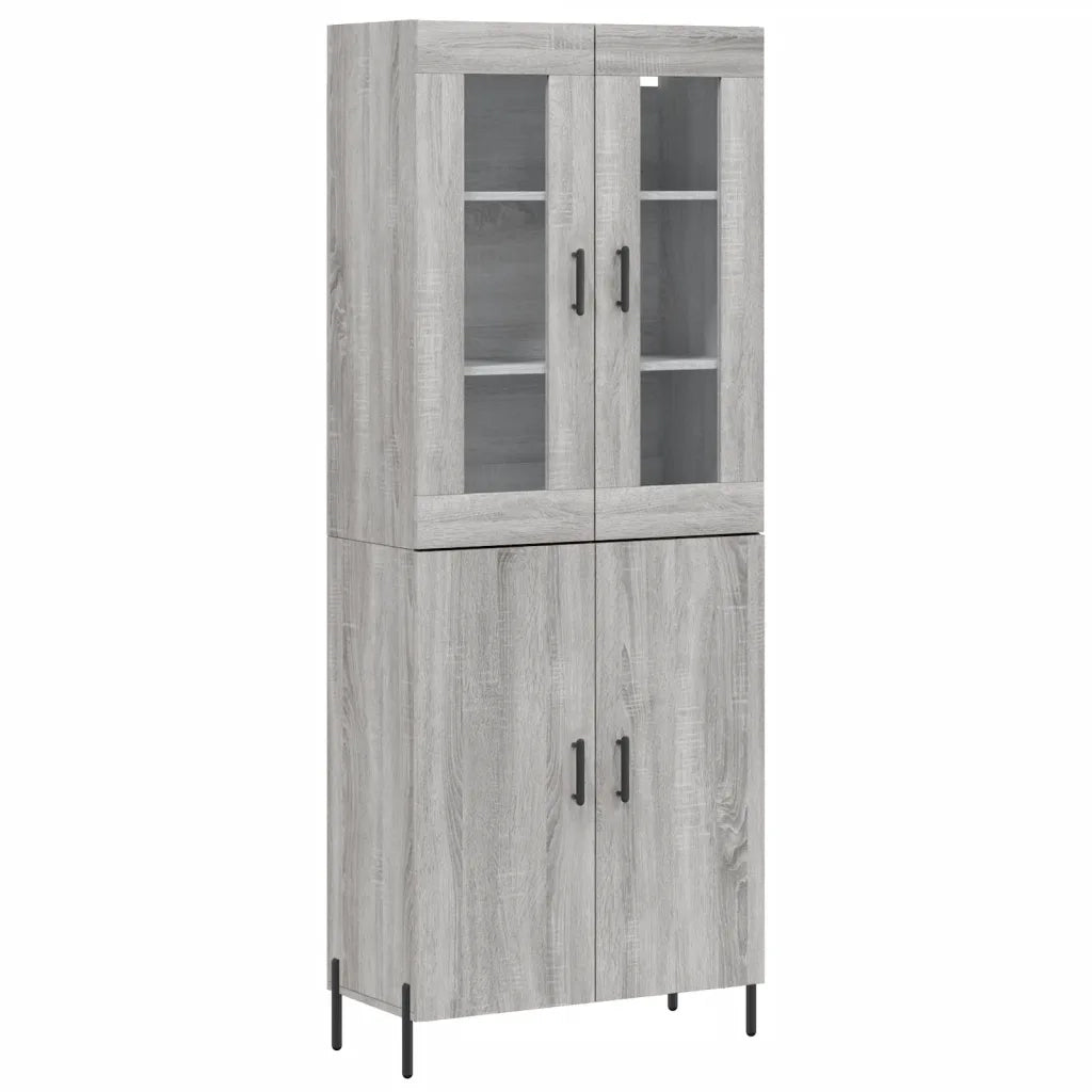 Credenza Grigio Sonoma 69,5x34x180 cm in Legno Multistrato 3198223