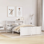 vidaXL Giroletto con Testiera Bianco 135x190 cm Legno Massello di Pino