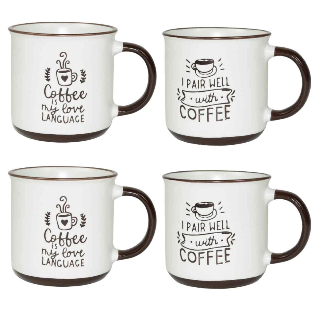 MAURY'S CLASS SET 4 TAZZE DA CAPPUCCINO CAPIENZA 430 CC IN DECORO ASSORTITO