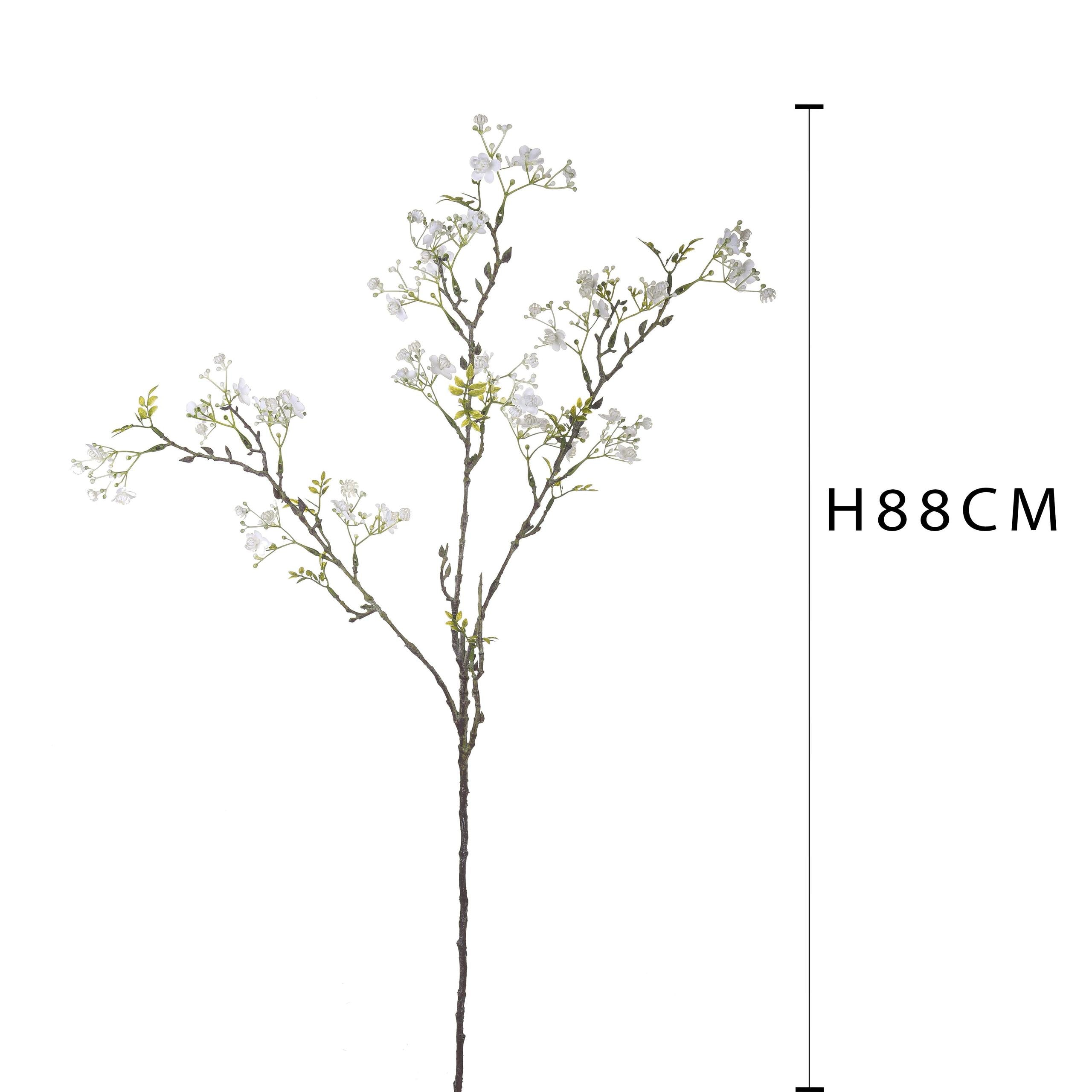 Set 3 Mini Tralcio Artificiale con Fiori Altezza 88 cm Bianco