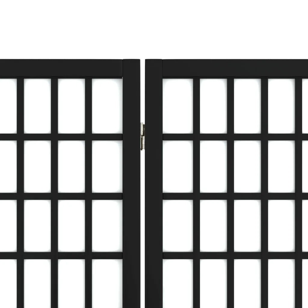 Divisorio Pieghevole 6 Pannelli Stile Giapponese 240x170cm Nero 352082