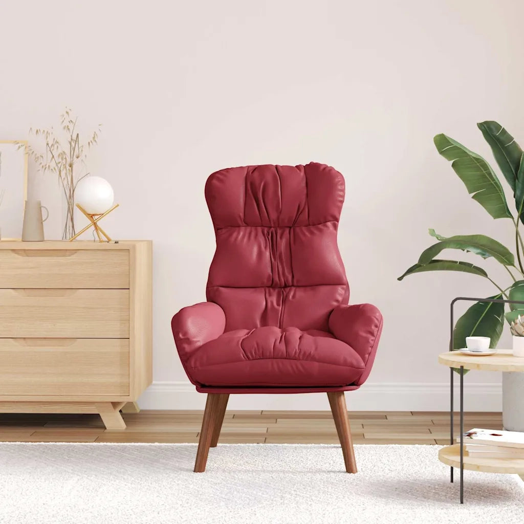 Divano Sedia-Poltrona Rosso Vino 69 x 74 x 93 cm Pelle Artificiale
