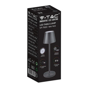 Lampada led da tavolo da 2W (batteria da 4400mA) 3000K IP54 BLACK BODY