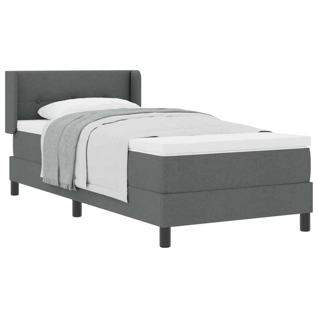 Letto a molle con testiera Grigio scuro 200 x 100 cm Tessuto 3341091