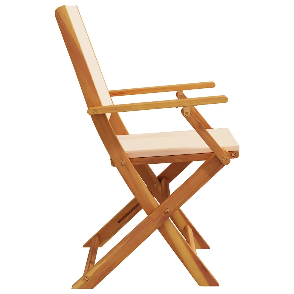 Sedie da Giardino 2pz Beige Legno Massello di Acacia e Tessuto 367672