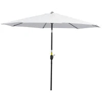Ombrellone da Giardino 3x2.5 m Inclinabile con Palo Smontabile, in Metallo e Poliestere Bianco