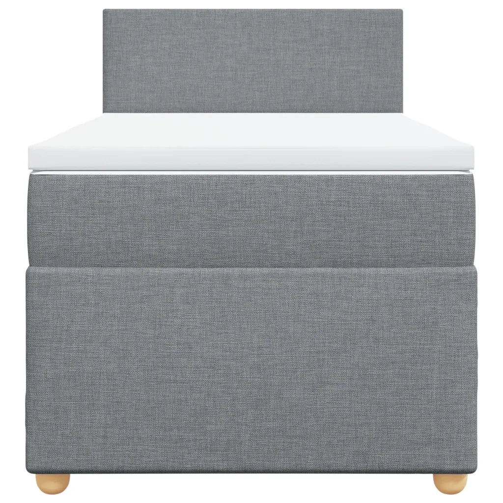Giroletto a Molle con Materasso Grigio Chiaro 90x200 cm Tessuto 3286556
