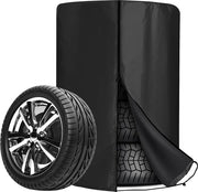 Copri gomme 80 x 120 cm - Coprimozzi impermeabili e resistenti alle sostanze chimiche - Tasche per gomme universali con chiusura a raccordo - Per 4 gomme - Nero .