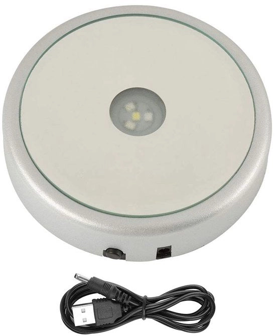 Display Base con LED Rotante con Arte Vetrata a Specchio Ronde e Illuminazione Colorata - Adatto per Decorazione - US...