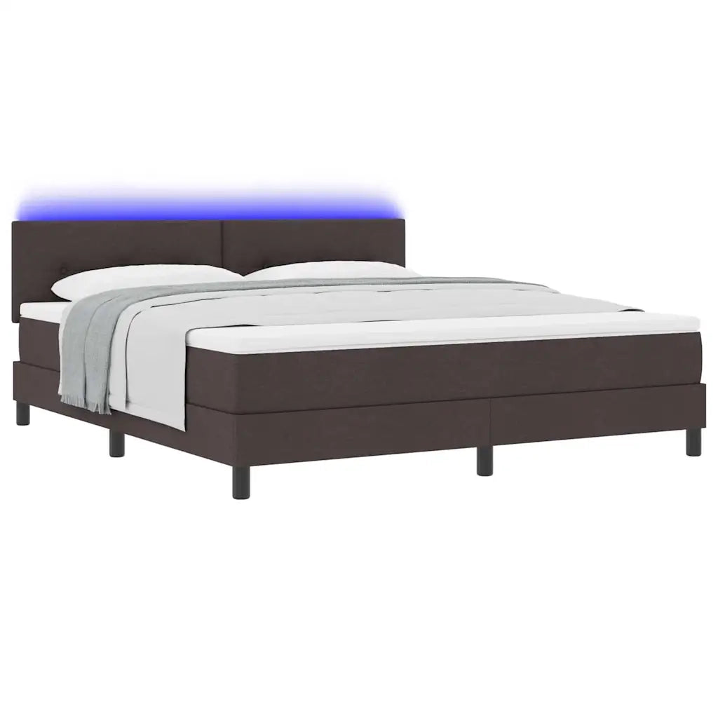 Letto a molle con materasso Marrone Scuro 180 x 200 cm Tessuto 3342229