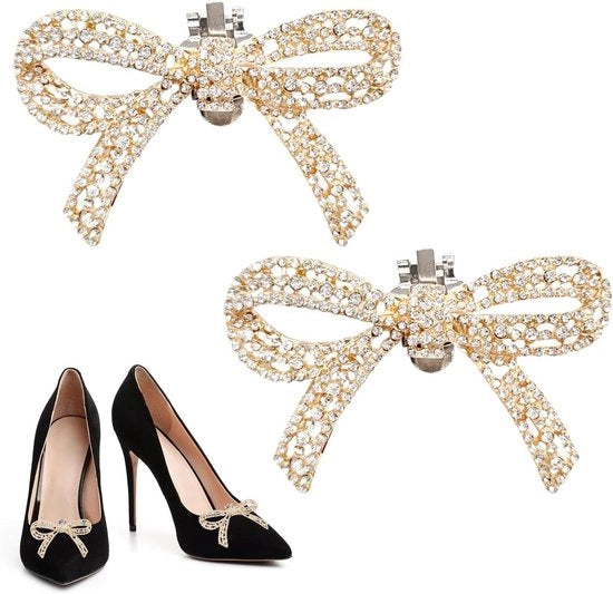 Scollo a sbalzo rimovibile - Strass per scarpe per donne (oro)